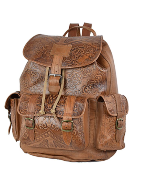 EMBOSSED SIDE POCKET BACKPACK